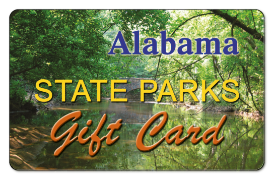 Alabama State Parks logo over an image of forest.